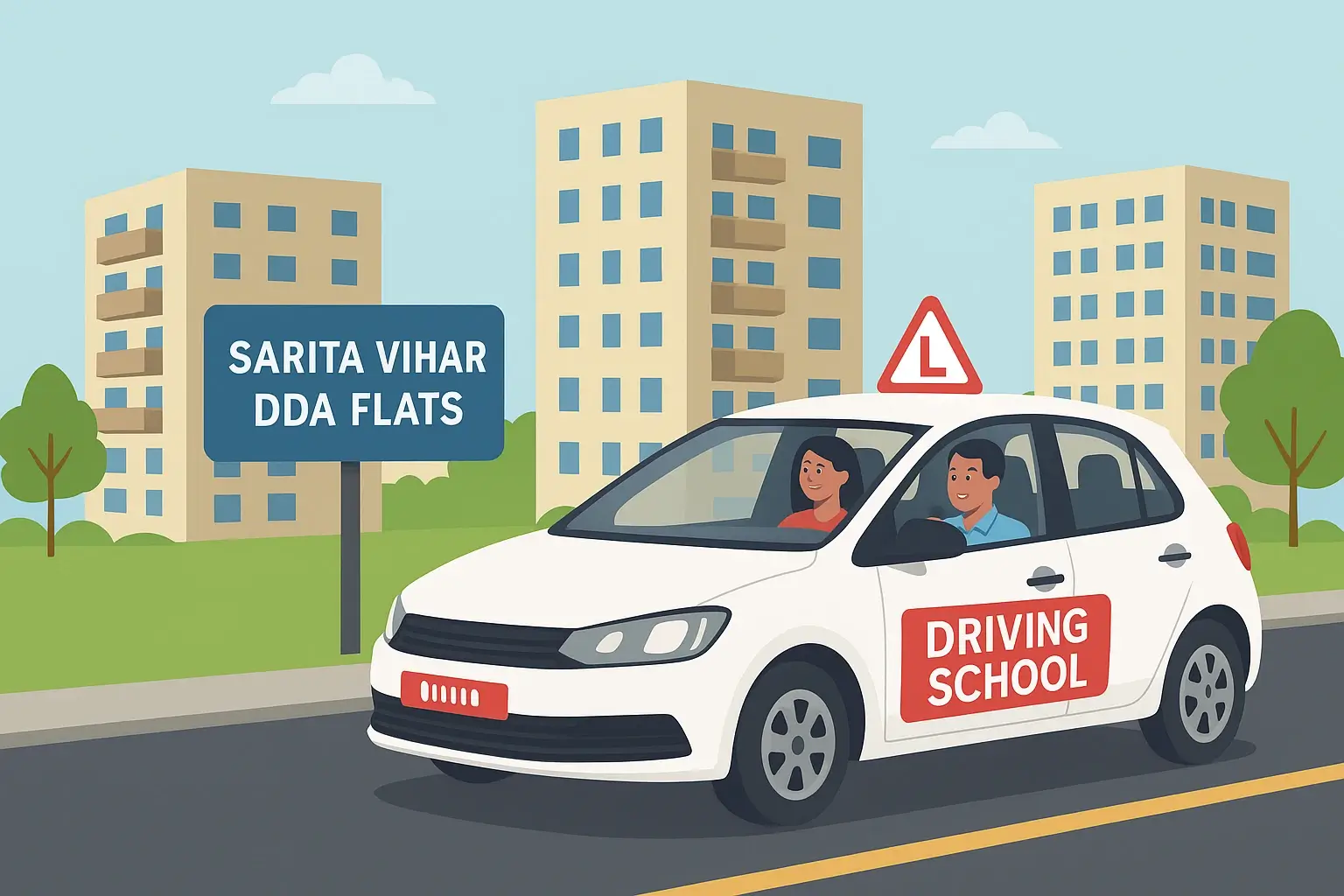 Learn Driving in Sarita Vihar DDA Flats – On Road Motor Driving School