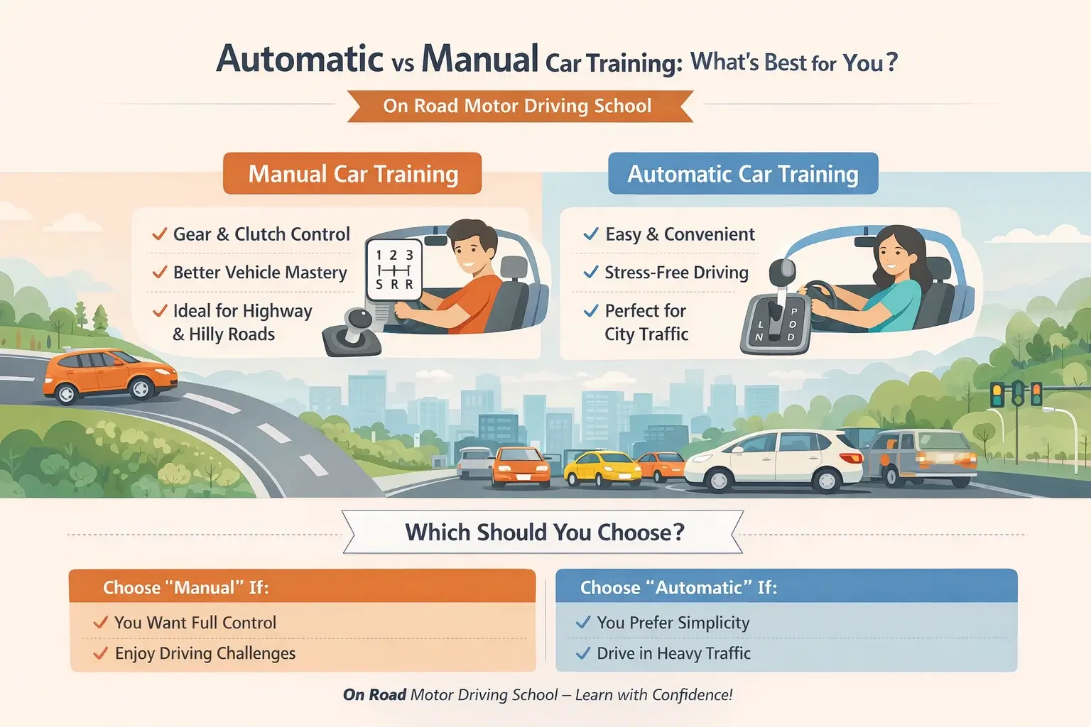 Automatic vs Manual Car Training Best Driving School in India