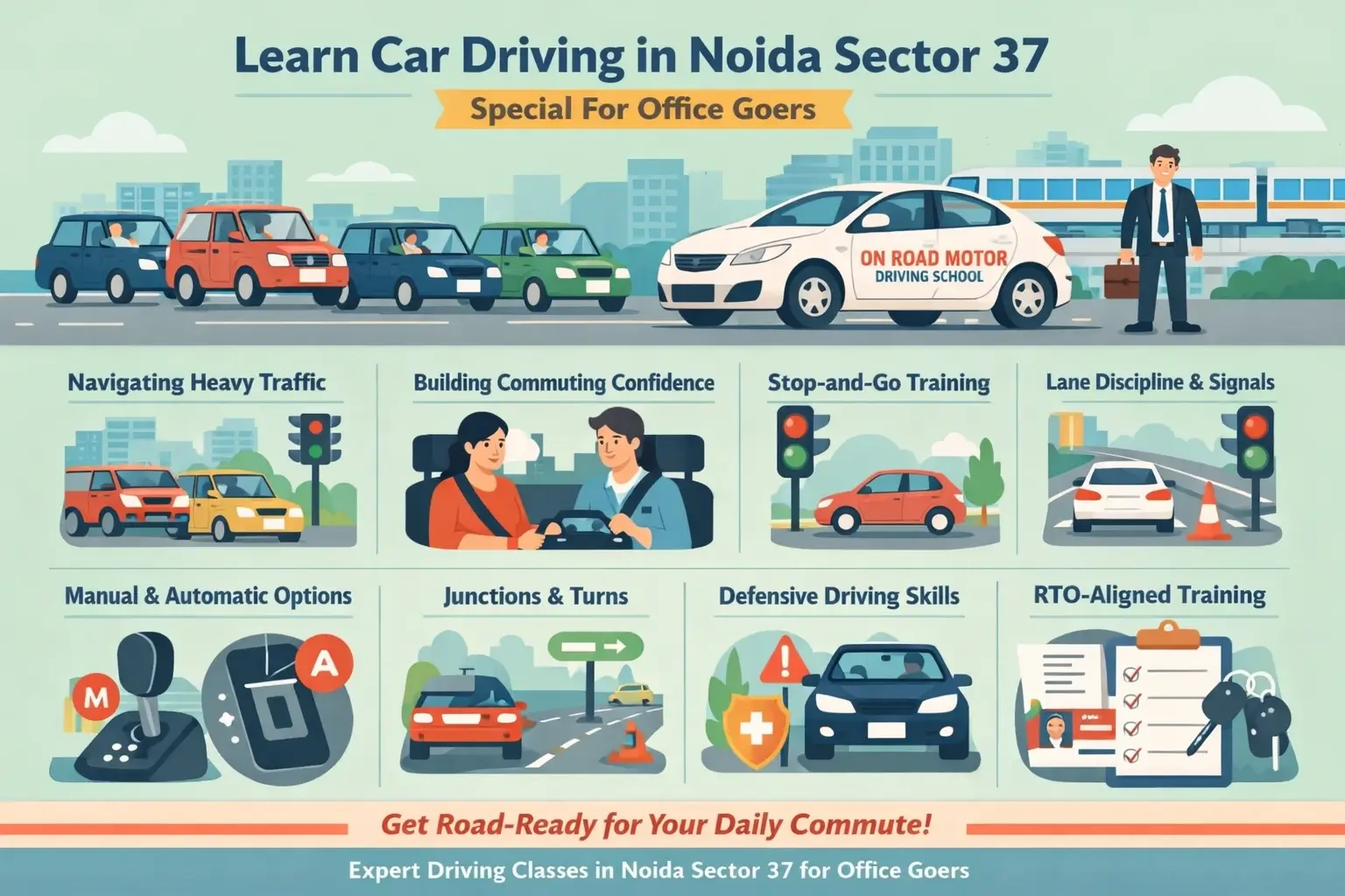 Driving Classes in Noida Sector 37 for Daily Commuters