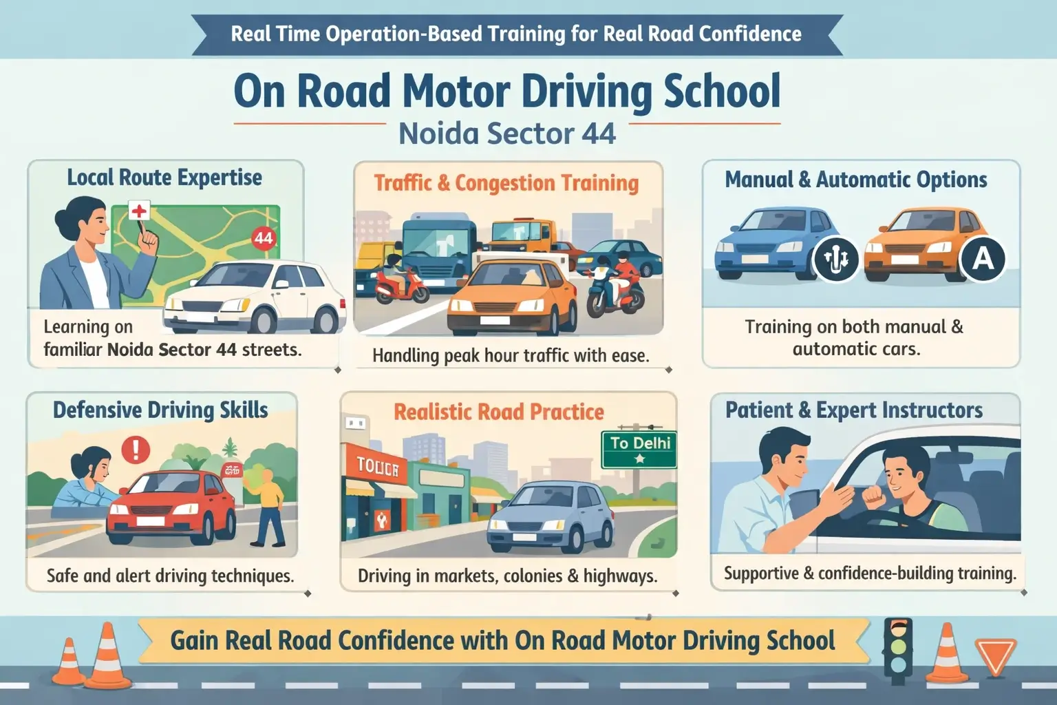 Driving School in Noida Sector 44 for Real Road Confidence