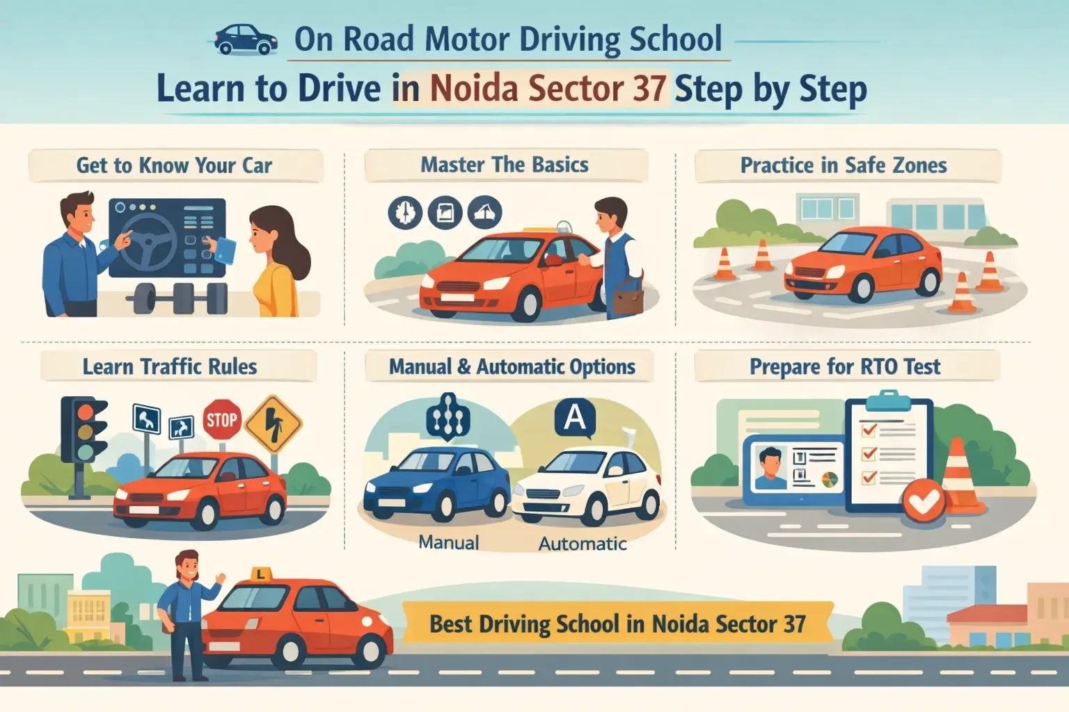 Step-by-Step Car Driving Lessons in Noida Sector 37