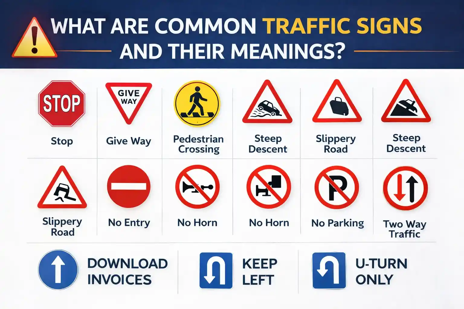 traffic signs and their meanings