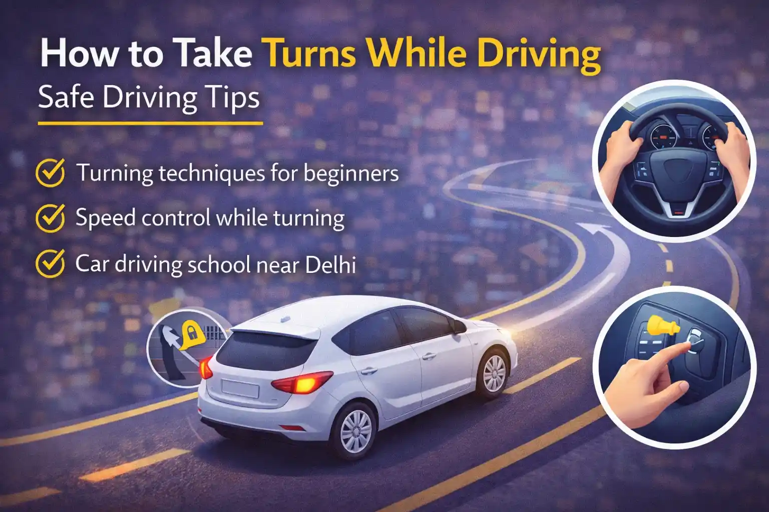 how to take turns while driving