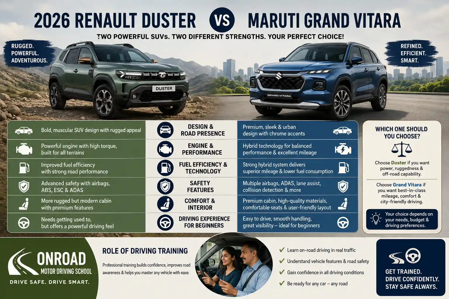 2026 Renault Duster vs Maruti Grand Vitara