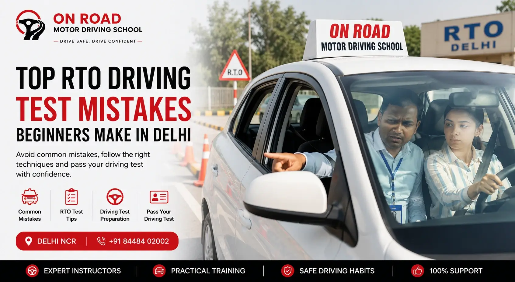 RTO driving test mistakes in Delhi