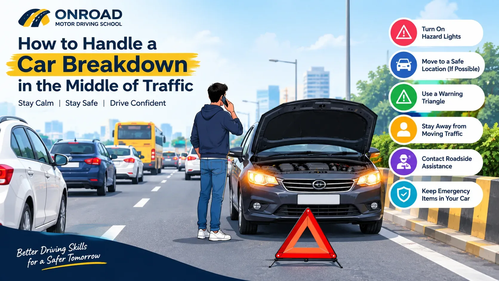 How to Handle a Car Breakdown in Traffic